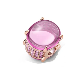2021 Valentína Štýl 925 Sterling Silver Charms Korálky Perlivé Ružové Kolo fit Pôvodné Pandora Náramok Strieborné Šperky
