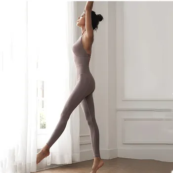Jeden kus telocvični cvičenie nastaviť športové Sexy duté z obleky pre ženy Bezšvíkové backless čierne pančucháče jogy sady
