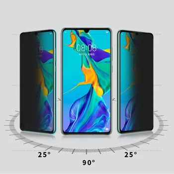 3D Full Zakrivené Anti-Spy Tvrdeného Skla Pre Huawei P30 Pro Privacy Screen Protector Pre Huawei Mate 20 Pro antireflexným Sklom Film