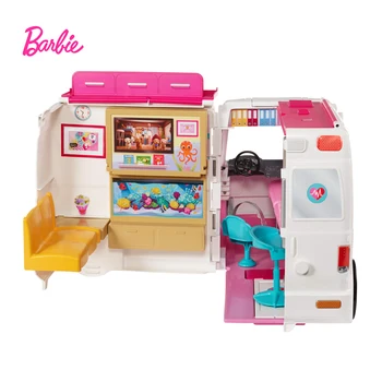 Barbie Starostlivosti Kliniky Vozidla Playset Veľké Záchranné Vozidlo Hračka Svetlá a Zvuky Kariéry Starostlivosti Ambulancie Ambulancie FRM19