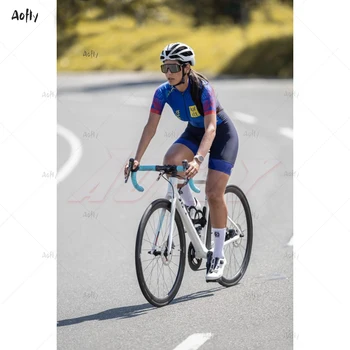 Kafitt kolumbia modrá Pár cyklistické vyhovovali ženy'sTriathlon Nastaviť Triatlon Maillot Ropa Ciclismo Oblečenie, cyklistické nastaviť 9D pad3 farby
