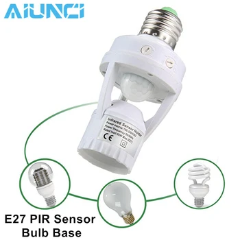 E27 LED lampa Základňu PIR Senzor Držiak 110V - 220V S svetelného Spínača Infračervené, Indukčné Žiarovka Pätica
