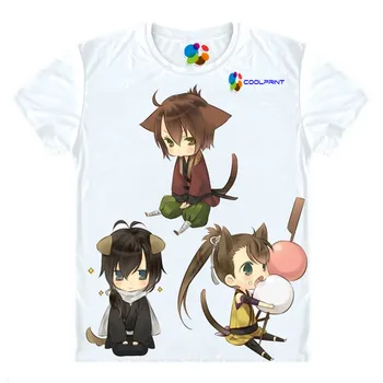 Coolprint Anime Tričko Hakuouki Hakuoki T-Shirts Multi-štýl Krátke Toshizo Hijikata Hajime Saito Cosplay Motivs Hentai Košele