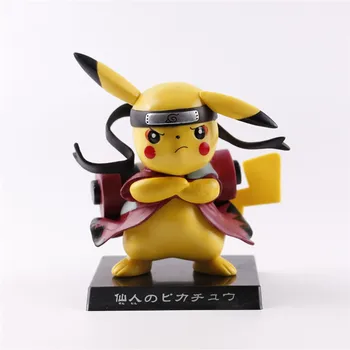 Pokémon Pikachu Cos Uzumaki Akcie Obrázok Naruto Anime Figuarts Pikachu Figúrka Q Verzia Hračky Model Shippuden Kawaii Figuarts