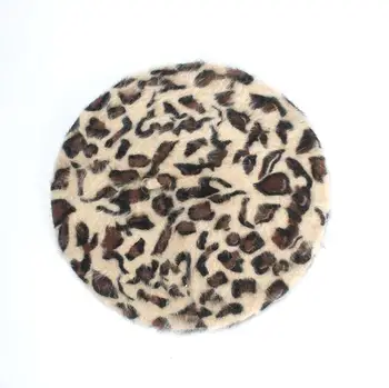 2019 Zimné Elegantné Ženy Fuzzy Králik Vlasy Leopard Berets Teplé, Útulné Zvierat Vytlačené Králik Vlasy Pletené Čiapky