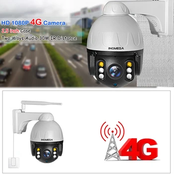INQMEGA 4G WIFI Kamera 1080P PTZ Dome Kamera 2MP Bezdrôtový GSM SIM Karty, IP Kamery, Ochrana Vonkajších CCTV P2P INFRAČERVENÉ Nočné Videnie 30 M