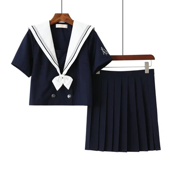 Nový Príchod Jari Japonsko Námorník Jednotné Veľryba Embroideried Škola Vysoká Škola Dievča Uniformy Ženy Cosplay Novinka Námorník Oblek