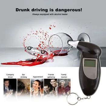 Ručné Podsvietenie Digitálny Alkohol Tester s 31pcs Mouthpieces Digitálny Alkohol Dych Tester Breathalyzer Analyzer Detektor