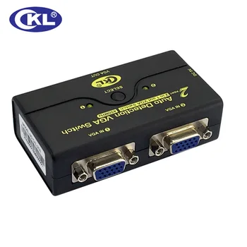 CKL ABS Auto VGA Prepínač 2 v 1 výstup, 1 Monitor 2 Počítače Prepínač Podporu Auto Detekcia 2048*1536 450MHz USB Powered CKL-21A