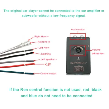 Auto RCA Stereo Výstup, Audio Prevodníky Subwoofer Reproduktor Signál PH-2 Vysokej na Nízku Úroveň Sčítanie Výstup Converter Elektroinštalácie Adaptér