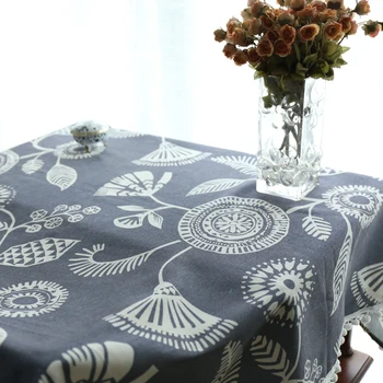 Budloom šedá flóry obrus kuchyňa poly-bavlnený obrus bytový textil teapoy tabuľka kryt