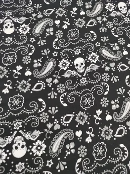 Darkly Ghost Čierny Lebkový Čarovná Zbraň Bavlnená Tkanina srdce Krídla Halloween Patchwork Textilné Tkaniva Domov Látkové Dekorácie Gotický