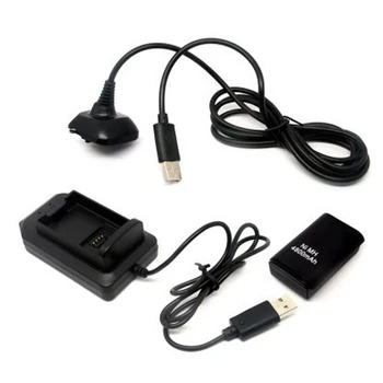 Dvojité Nabíjateľná Batéria + USB Nabíjací Kábel Pack pre Bezdrôtový ovládač pre XBOX 360