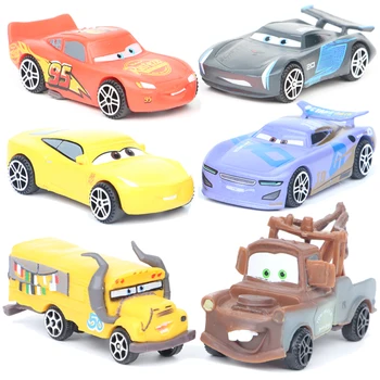 Disney Pixar Cars 3 6pcs/Veľa 7 cm číselné Údaje Mini Pvc Akcie Obrázok Model Bábiky Klasický Blesk Mcqueen Jackson Búrka Hračky Auto