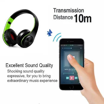 TOPROAD Bezdrôtové Bluetooth Slúchadlá Skladacie Stereo Slúchadlá s Mikrofónom Podpora FM Rádio TF Aux Handsfree Ekvalizér pre Smartphone