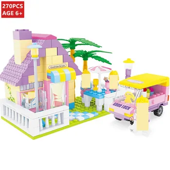 270Pcs Princess Dream Castle House Model Stavebné Bloky Sady Priateľmi Údaje DIY Tehly Vzdelávacie Hračky pre Dievčatá
