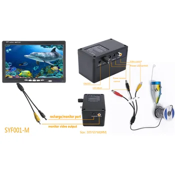20M/30 M/50 M 1000TVL Podmorský Rybolov Video Fotoaparát Kit 12 KS Bielych LED s 7-palcový Farebný Monitor Ryby Finder Pre ICE/Rieky/More
