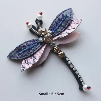 4Pcs Drahokamu Dragonfly Bee Korálkové Patch pre Oblečenie, Šitie na Obrubovanie Nášivka Tričko Oblečenie DIY Dekorácie Záplaty