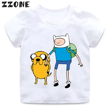 Deti Cartoon Adventure Čas Finn a Jake Print T shirt Deti Zábavné Oblečenie Baby Chlapci, Dievčatá v Lete Biele tričko,HKP5200