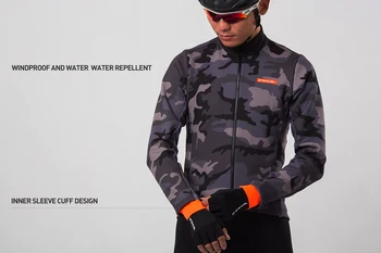 2019 SPEXCEL zimná Kamufláž vetru thermal Cycling Jacket 3 vrstvy tepelnej flaušová tkanina na prednej zimné tranning jac