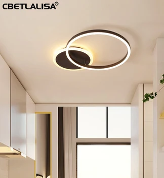 LED luster pre obývacia izba, spálňa, hliníkové telo, káva farby. Diaľkové ovládanie, domov luster lampa