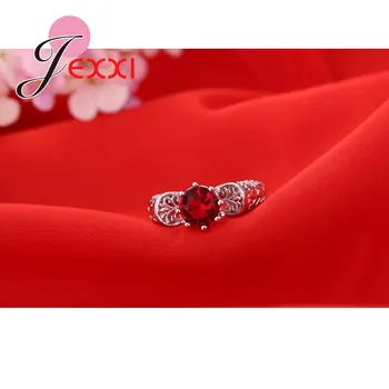 Luxusné Módne Ročník najpopulárnejších 925 Sterling Silver Červená AAA Cubic Zirconia Krúžok Pre Ženy, Svadobné Šperky, Veľkoobchod