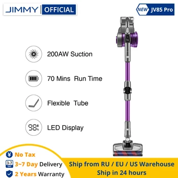 JIMMY JV85 Pro Ručný Akumulátorový Vysávač Prachu Cleaner Flexibilné Kovové Trubice 200AW Sací Výkon LED Displej 70Mins Spustiť Čas