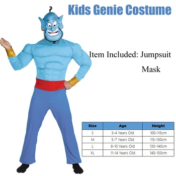 Snailify Deti Genie Svalov Kostým Halloween Kostým Pre Chlapcov Jumpsuit A Maska Set