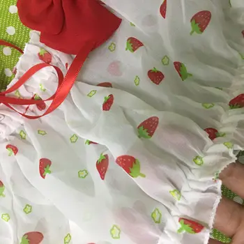 Japonský Baby Doll Sexy Spodné Prádlo, Dámske Dievča Lolita Cosplay Sexy Obväz Erotické Kostýmy Kawaii Jahoda 3 Kus Nastaviť Pyžamá