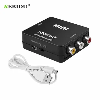 Kebidu Scaler Adaptér Mini HD Video Converter Box kompatibilný s HDMI RCA AV/CVSB L/R-Video 1080P HDMI2AV Podpora NTSC PAL Výstupný