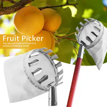 Kovové Ovocie Picker Orchard Záhradníctvo Apple Broskyňa Vysoký Strom Trhanie Nástroje Ovocie Catcher Košom Záhradné Náradie Bez Páčky