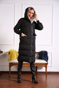 Azzimia 2018 nové zimné šaty reverzibilné oblečenie módne dámske kapucňou dole perie srsť outwear parkas kvalitné Hot Predaj