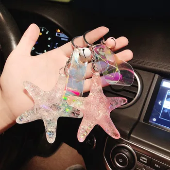 Nové Farebné Akrylové Hviezdice Shell Keychain Tvorivé Roztomilý Taška Auto Prívesok Charm Keyring Ornament Darček pre Ženy, Dievča