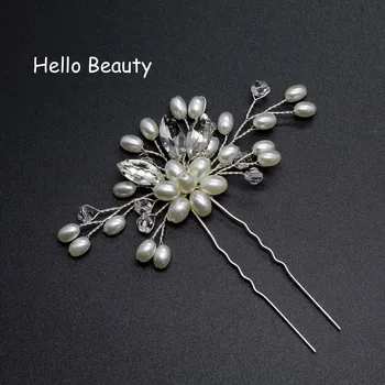 3 KS v Striebornej Farbe Pearl Crystal Hair Pin Klipy Perličiek Luxusné Vlasové Doplnky Ženy, Svadobné Šperky Drahokamu Svadobné sponky do vlasov
