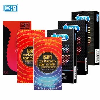 OSOBNOSŤ 6 štýlov, 60 ks/veľa Prírodný Latex Kondómy Bodkované Rebrovaný kondómy Pre Mužov Dospelých Penis Rukáv Bezpečnejšie Antikoncepčné nástroje