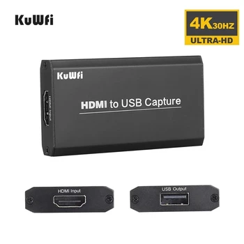 KuWFi 4K1080P digitalizačné Karty, USB 2.0, HD Video Capture Dosková Hra Záznam Live Streamingové Vysielanie Miestnej Slučky Sa