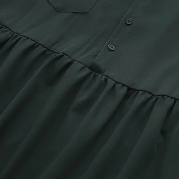Plus Veľkosť dámske Jarné Letné Šaty Zelená Čierna Pevné Officewear Elegantné Maxi Šaty OL Vestidos