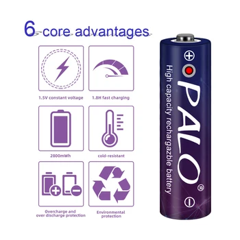 2-24pcs 1,5 v AA nabíjateľné batérie 2800mwh 1.5 napätie li-ion lithium ion AA 2A batérie, LED displej