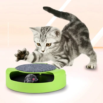 Pet Automatické Hračky Dráždiť Mačky Interaktívnej Myši Beží Pozdĺž Trate Gramofónu Hračka Smart Provokujúcej Mačka Stick Bláznivé Hry Cat Hračka