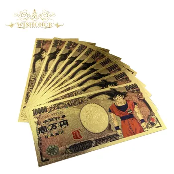 10Pcs/veľa Nového Japonska Bankoviek Na 10 000 Jenov Bankoviek v 99.9% Pozlátené Falošné Papierové Peniaze Na Zbierku