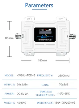 Lintratek 4g TDD band40 2300MHz signál booster AGC 70 db mobil repeater LCD zobrazenie celulárnej zosilňovač Internet full kit