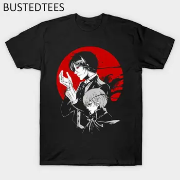 Čierna Butler Ciel A Sebastian Anime T-Shirt Muži Ženy Ulzzang Harajuku Bežné Hip Hop Lete Krátky Rukáv Topy Tees Tričko