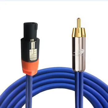 NL4FC 4 Pin RCA Audio Kábel pre Zosilňovač Profesionálnej Scéne Reproduktor RCA na Speakon pozlátené OFC Kábel 1M 2M 3M 5M