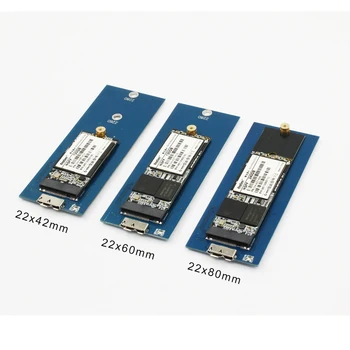 USB 3.0 Adapter M. 2 SATA SSD Pevný Disk Externý HDD Enclosure Prípade, Podpora SATA-založené NGFF SSD pre 2242/2260/2280 Spec.