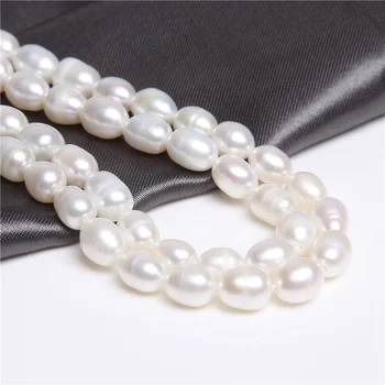 Prírodná biela zemiakov, ryže Oválne perly Sladkovodné perly šperky čo DIY Náramok, Náhrdelník Voľné umelo Pestované Perly, Korálky 6 mm pearl