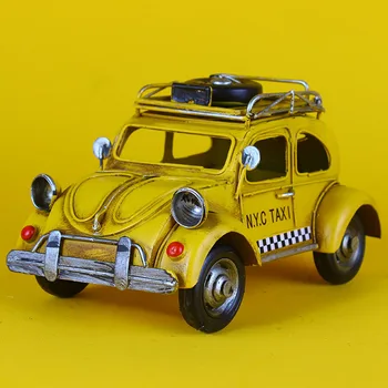 Kreatívne Kovaného Železa Taxi Model Photo Frame Deti Miestnosti Dekorácie, Ozdoby Office Študovňa Displej Držiak Na Pero Modelu Auta