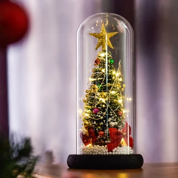 Vianočné Tému LED Svetlo Xmats Strom Víla String Svetlo Sklenenou Kupolou Ploche Vianočné Svietidla Dekorom Vianočné Ozdoby Prívesky