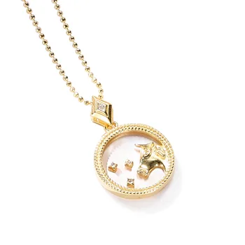 925s Osobné náhrdelník zverokruhu shell náhrdelník dievča temperament biela perleť prívesok doplnok