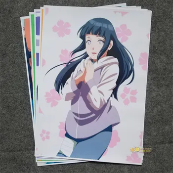 8 ks/set Anime NARUTO plagát Hinata Hyuga Uzumaki Naruto obrázok obrazov na stenu miestnosti nálepky hračky A3 plagáty Filmu