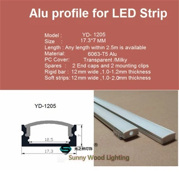 5-30pcs/veľa 40inch 1m led panel svetlo bývanie, plochý hliníkový profil pre led 12mm pcb ,led 3528/5050/5630 pásy kanál